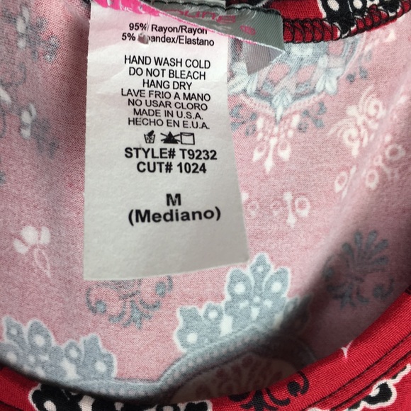 Maxi Knit Dress Geometric Red Women's Medium *3A - Picture 6 of 6